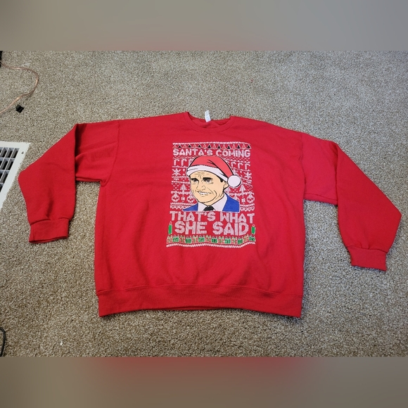 Wild Bobby Santas Coming That's What She Said Michael Scott Ugly Christmas - Picture 1 of 11